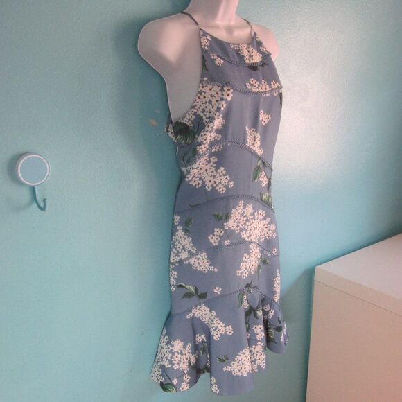 Keepsake Wild Thoughts Summer Dress Size L Blue Floral Mini - Picture 10 of 15